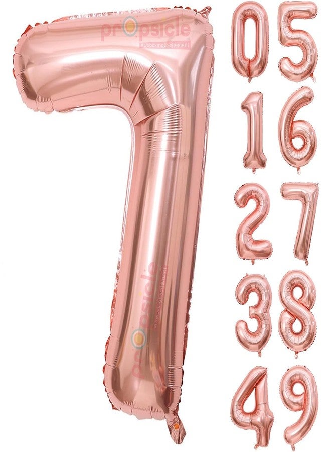 بروبسيكل بالون رقم 7 من بروبسيكل، مقاس 16 بوصة - ورق ذهبي وردي، مثالي لأعياد الميلاد، والذكرى السنوية، وحفلات المناسبات الخاصة، وخلفيات التصوير، وتزيين الطاولات. - Image 1